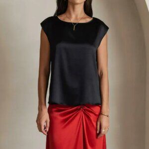 19Momme Silk Casual Sleeveless Top - size S